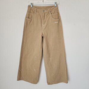 HISSO Wide Leg High Rise Hong Kong Style Street Pant Zip Pocket Cotton Tan